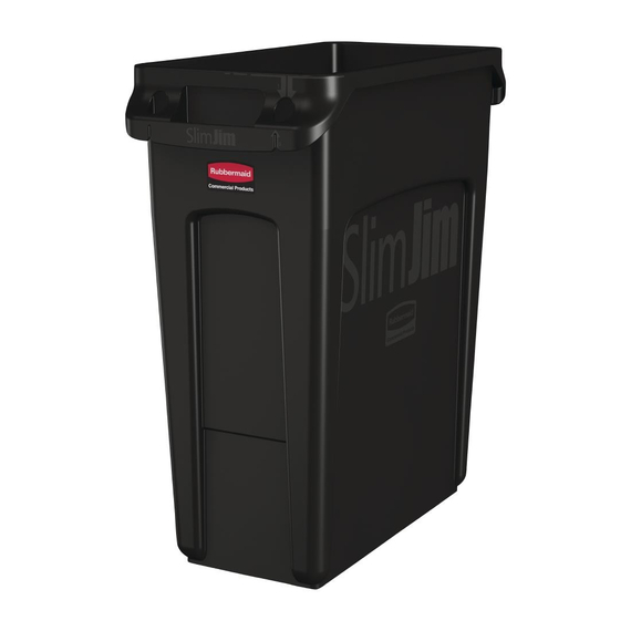 download_ul1j-yy.jpg Rubbermaid Slim Jim Abfalleimer mit Entlüftungsschlitzen schwarz 60L – Bild 1