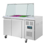 Polar U-Serie Premium Zweitürige Saladette Thekenkühlschrank der mit Schutz – Bild 5
