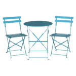 Bolero runder klappbarer Terrassentisch Stahl azurblau 60cm – Bild 5
