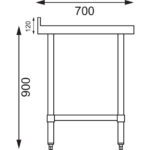 Vogue Arbeitstisch mit Aufkantung und Regalboden 150 x 70cm – Bild 2