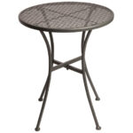 Bolero runder Bistrotisch in schlankem Design Stahl grau 60cm