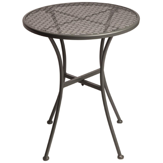 download_uvgk-km.jpg Bolero runder Bistrotisch in schlankem Design Stahl grau 60cm – Bild 1