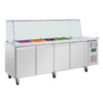 Polar U-Serie Premium Viertürige Saladette Thekenkühlschrank mit Schutz – Bild 2
