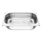 Vogue Edelstahl perforiertes 1/2 Gastronorm Tablett 65mm – Bild 3