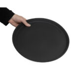 Cambro Camtread rundes rutschfestes Fiberglas Tablett schwarz 35,5cm – Bild 4