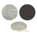 Bolero, vorgebohrte runde Tischplatte im Chevron-Design, 600 mm – Bild 5