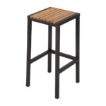 Bolero Stahl- und Akazienholz Barhocker (2 Stück) – Bild 4