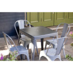 Bolero Bistro quadratischer Bistrotisch aus Stahl Grau 66cm – Bild 8