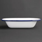 Olympia rechteckige Speiseschale weiß-blau 13,5 x 18cm (6 Stück) – Bild 2