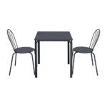 Bolero Adeline Stahl quadratischer Tisch 700mm Schieferblau – Bild 3