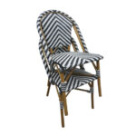 Bolero Rattan Beistellstuhl im Pariser Stil Schwarz (2 Stück) – Bild 5