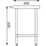 Vogue Edelstahl Arbeitstisch mit Regalboden 90 x 60cm – Bild 9