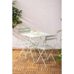 Bolero Square Pavement Style Klapptisch aus Stahl hellgrün 600 mm – Bild 7