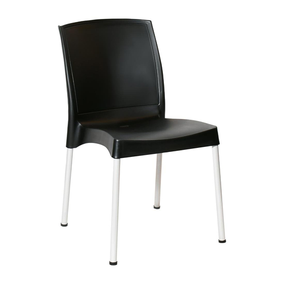 download_wac4-1z.jpg Bolero Elements Polypropylen Einfache Seitenstühle Schwarz (4 Stück) – Bild 1