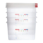 Araven Polypropylen 1/1 Gastronorm Lebensmittel-Aufbewahrungsbox 28Ltr (4 Stück) – Bild 6