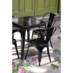 Bolero Bistro Quadratischer Stahltisch Schwarz - 660mm – Bild 8