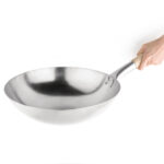 Vogue Stahl Wok runder Boden 35,5cm – Bild 2