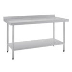 Vogue Edelstahl Arbeitstisch mit Aufkantung und Regalboden 150 x 60cm – Bild 7