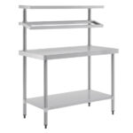 Vogue Edelstahl Arbeitstisch mit Aufsatz 120cm – Bild 2