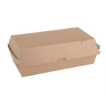 Fiesta Compostable kompostierbare Menüboxen mit Klappdeckel aus Kraftpapier groß 204mm (100 Stück) – Bild 2