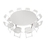 Bolero runder Klapptisch weiß 183cm – Bild 5