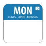 Hygiplas Selbstauflösende Lebensmittelrotationsetiketten Montag (1000 Stück)