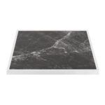 Bolero Dark Granite Effect Outdoor-Tischplatte aus gehärtetem Glas, weiße Zierleiste, 700 mm