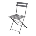 Bolero Steel Outdoor Dining Set Schwarz Tisch und zwei Stuehle – Bild 2