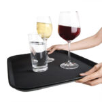 Olympia Kristallon Polypropylen Rechteckiges Rutschfestes Tablett Schwarz 457mm – Bild 4