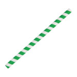 Fiesta Compostable Smoothie-Trinkhalm Papier grün gestreift 21cm (250 Stück)