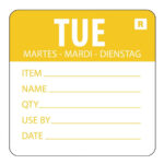 Hygiplas Farbcodesticker Dienstag (500 Stück)