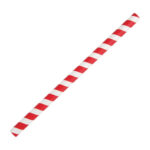 Fiesta Compostable Smoothie-Trinkhalm Papier rot gestreift 21cm (250 Stück)