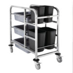 Vogue Abräumwagen aus Edelstahl 90x82x44cm – Bild 3