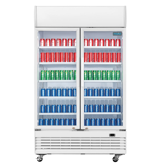 download_yxcf-5f.jpg Polar G-Serie Zweitürige Displaykühlung mit Leuchtkasten 950L Schwingtüren – Bild 1