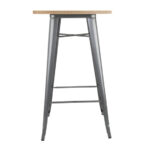 Bolero Bistro Bartisch mit Holzplatte grau – Bild 3