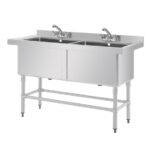 Vogue tiefer Spültisch Doppelbecken 141cm lang – Bild 3