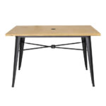 Bolero Kompletter Outdoor Tisch 120x76x76cm Helles Holz – Bild 2