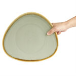 Olympia Kiln dreieckige Teller Moos 28cm (4 Stück) – Bild 5