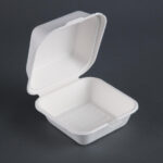 Fiesta Compostable kompostierbare Zuckerrohr Burgerboxen 15,3cm (500 Stück)