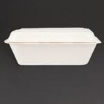 Fiesta Compostable kompostierbare Zuckerrohr Klappdeckelbehälter 18,2cm (250 Stück) – Bild 8