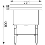 Vogue tiefer Spültisch 77cm lang – Bild 8