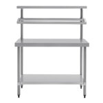 Vogue Edelstahl Arbeitstisch mit Aufsatz 120cm