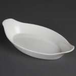 Olympia Whiteware ovale Gratinschalen weiß 29 x 16,6cm (6 Stück)