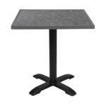 Bolero Black Brushed Mix Outdoor-Tischplatte aus gehärtetem Glas, quadratisch, graue Zierleiste, 700 mm – Bild 6