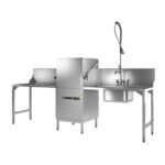 Hobart Ecomax Haubenspülmaschine H604S-12B mit integrierte Klarspüldosierpumpe und Enthärtung, eingebaute Klarspülpumpe, Reinigerdosier- und Ablaufpumpe – Bild 4