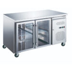 Maxima Gastro Kühltisch - 136 cm - 2 Glastüren