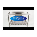 Maxima Gastro Geschirrspültisch - 120 x 75 cm - links - mit Waschbecken und Backsplash - inkl. Lagerregal – Bild 5