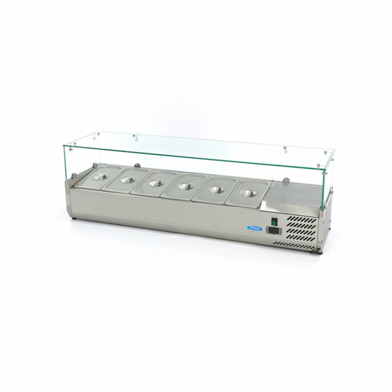 maxima-05-61656e6691fff.jpg Maxima Gastro Aufsatzkühlvitrine - 140 cm - Passt 6 x 1/3 GN – Bild 1