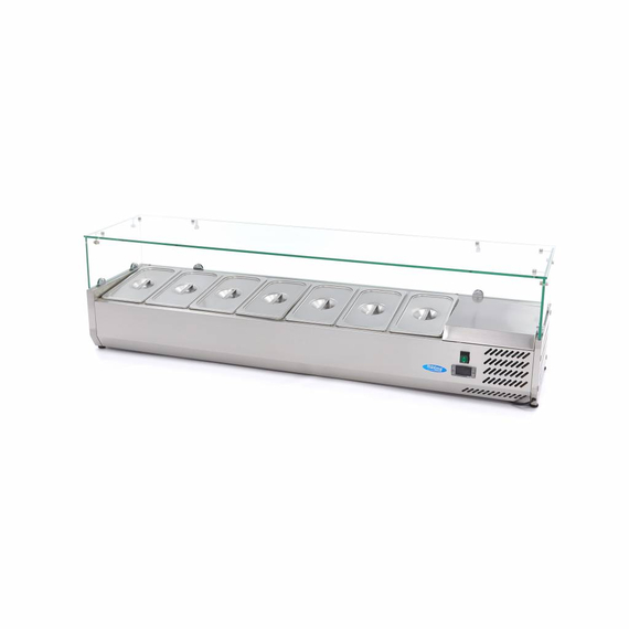 maxima-05-61656e6715619.jpg Maxima Gastro Aufsatzkühlvitrine - 160 cm - Passt 7 x 1/3 GN – Bild 1