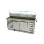 Maxima Gastro Pizzakühltisch - 202 cm - 2 Türen - 7 Schubladen – Bild 6